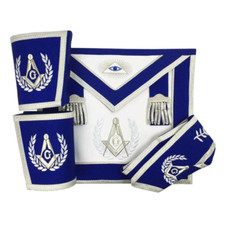 Masonic Master Mason Blue Lodge Regalia Set   Royal Blue  Silver