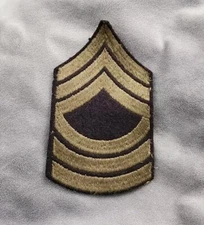 WWII US Army First Sergeant Chevron Shoulder Patch Wool Sew On WW2 Green