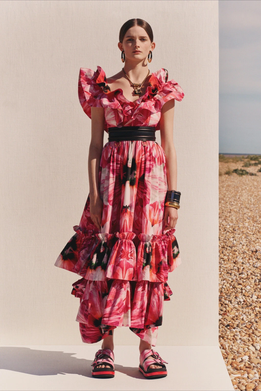 Alexander McQueen Abito Stampa Floreale Cotone Maxi Lungo 6UK XS 38IT Nuovo&Etichetta