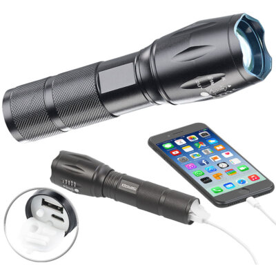 KryoLights 2in1-LED-Taschenlampe und Powerbank, 1.800 mAh, 260 lm, 10 Watt, IP44
