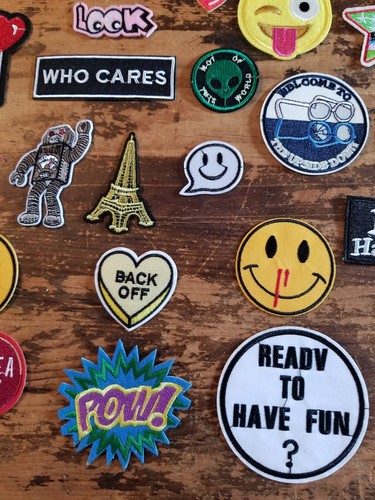 Patches Lot of 30 Total Iron-On New Patch Fashion Embroidered Never Used - Picture 7 of 9