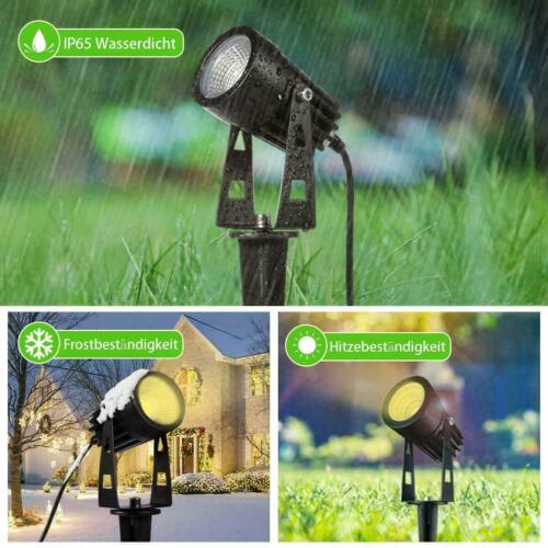 6/8er LED Gartenstrahler mit Erdspieß Warmweiß RGB Gartenleuchte Außen IP65 Alu - Bild 7 von 20