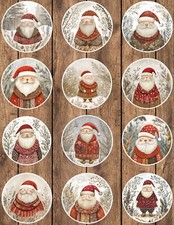 Santa Circle Die Cut Vinyl Stickers Set Scrapbooking Laptop Waterbottle