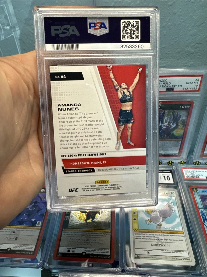 2021 Chronicles UFC Amanda Nunes Asia Gold /8 PSA 10 - Image 3 of 3