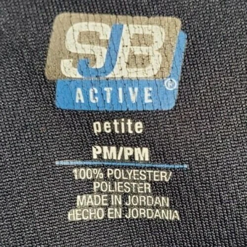 SJB Active Womens Capri Pants Size Medium Petite PM Black Purple White Striped - Image 2 of 4