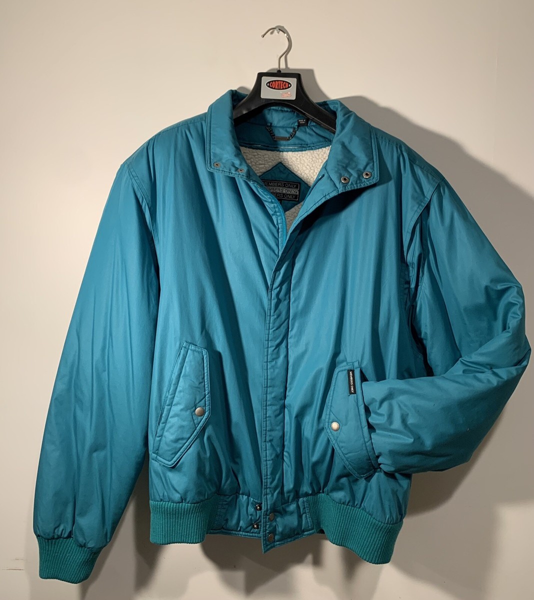 Vintage 90s Members Only Down Men Puffer Teal Blue Jacket Vintage 90s Members Only Down Men Puffer Teal Blue Jacket