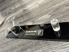 SCREAM Knife Display Stand Rack Holder With Engraved Plaque!