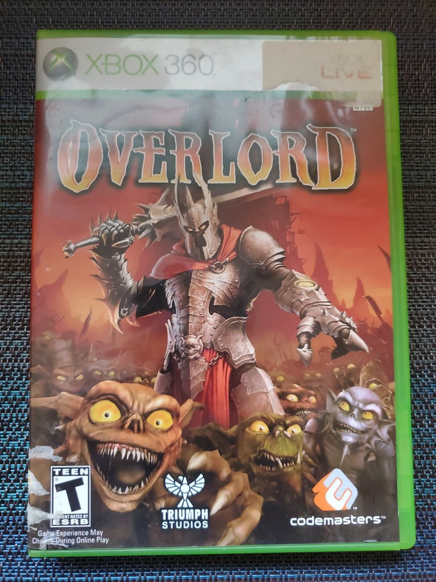 Overlord (Microsoft Xbox 360, 2007) + Game Map + Case
