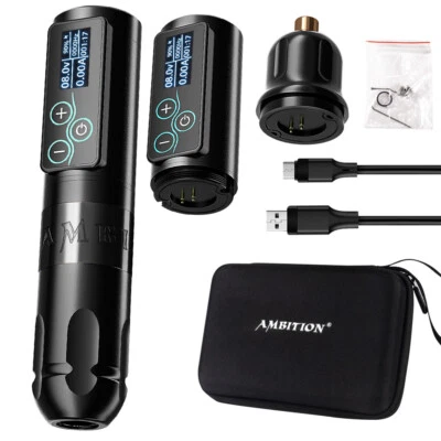 Ambition 2400mAh Wireless Tattoo Machine Pen Touch Screen Battery Powerful Motor