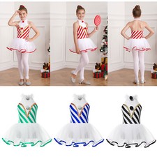 Girls Dress Party Costume Jingle-Bell Dancewear Halloween Leotard Role Play