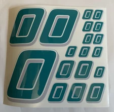 Discounted - Teal W/ White Outline Grey Shadow #0 R/c Box L