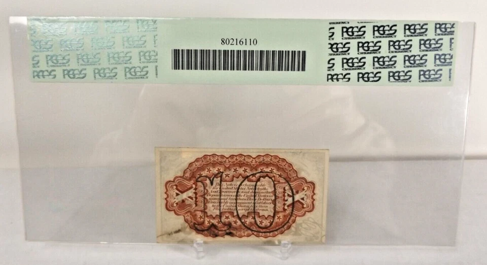 1863 10 Cent Fractional Currency FR#1253 3rd issue - PGCS 58PPQ - Colby/Spinner - Image 2 of 2