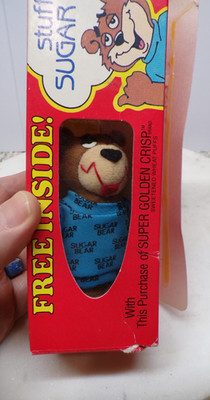 1980s Post Cereal Super Golden Crisp Wheat Puffs Sugar Toy Bear In UNOPENED-A