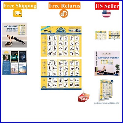 Full Body Vibration Exercise Poster Set, 2 Laminated Workout Charts, 24x36