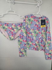 GAP Girl's XL 12 Floral 2- Piece Rashguard Swim Set NWT 39.99