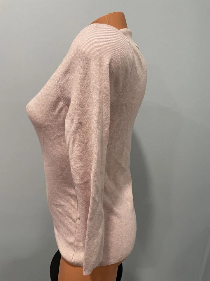 Casa Blanca Mercado Negro Talla M Nuevo Sin Etiquetas Cuello Botón Suéter Top Manga 3/4 Foto 3 de 4