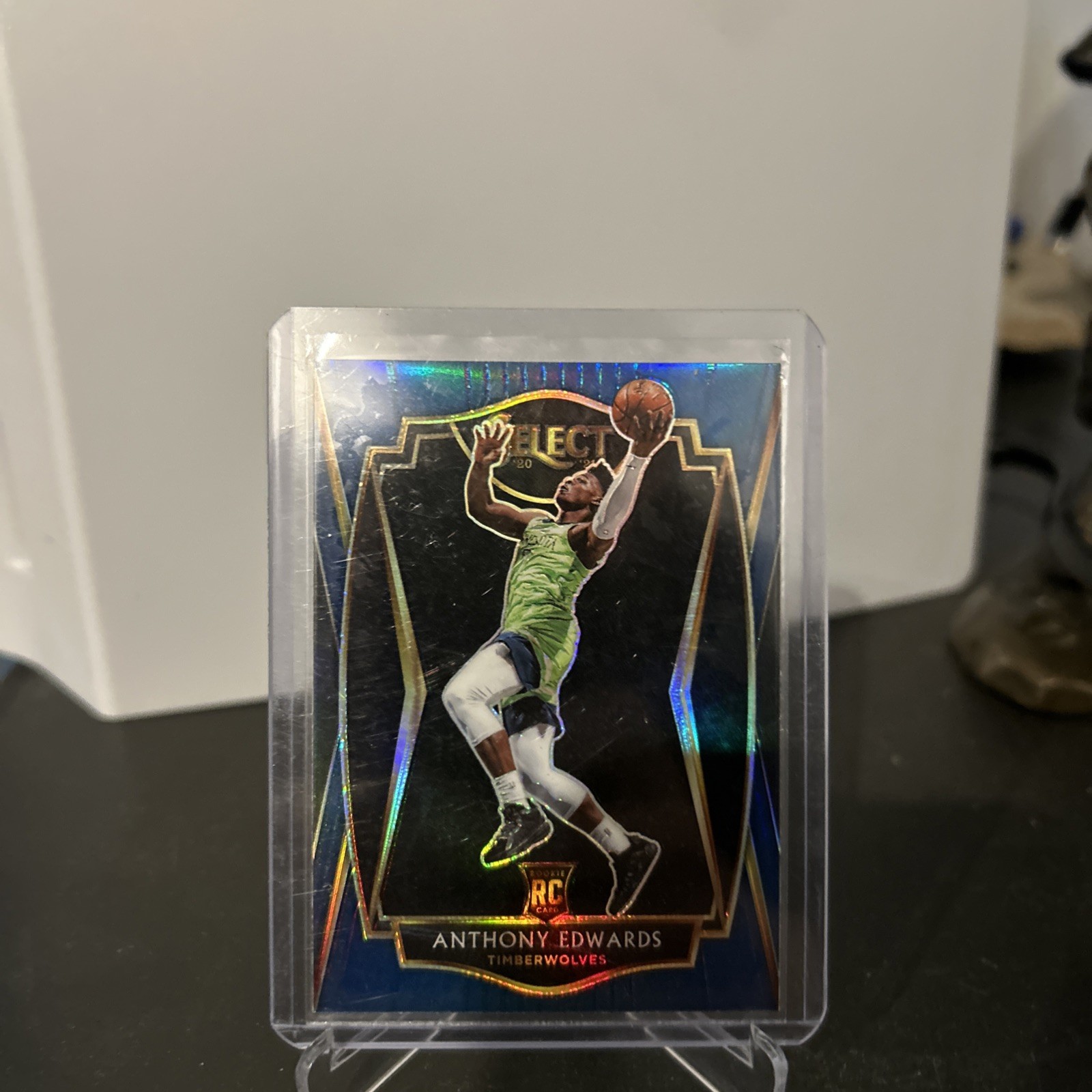 2020-21 Panini Select Anthony Edwards RC Rookie Silver Blue Prizm Premier Level