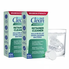 Denttach Retainer Cleaner Tablets 1 Year Supply Denture Cleaning Tablets