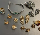 Vintage Costume Jewelry Mixed Lot - Earrings, Pins, Bracelet, Ring, Necklaces