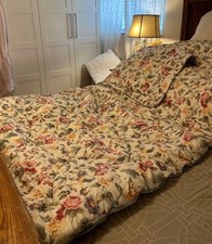 Vtg Laura Ashley Melrose Floral Twin Reversible Bedding 3 Set Cottage Farmhouse