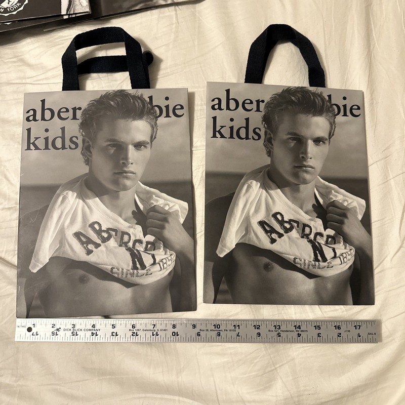 ABERCROMBIE Kids Boy Model Poster Shopping Paper Bag quantity 2
