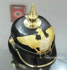 Leder "Deutsch" Preu&szlig;isch Baden Pickelhaube Helm R&Uuml;STUNG + STACHEL Royal Hall...