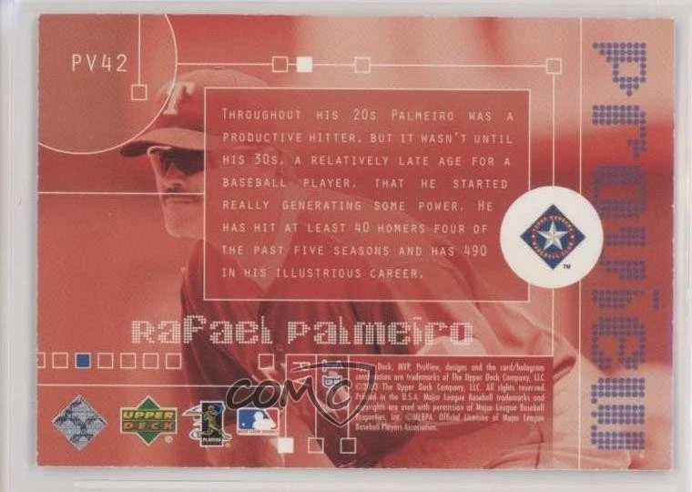 2003 Upper Deck MVP ProView Rafael Palmeiro #PV42 - Image 2 of 2