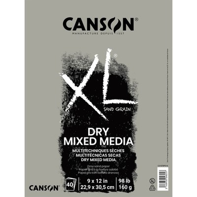 Canson XL Sandkorn trocken Mischtechnik Pad grau 9''X12'' - umklappbar, 40 Blatt - 5A002