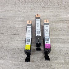 Canon CLI-271 271 Black Yellow Magenta Ink Cartridges 3-Pack No Cyan 