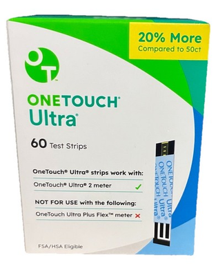 #ad One Touch Ultra 60 Test Strips Fresh Dated 12 26 $25 Free Ship $25.00