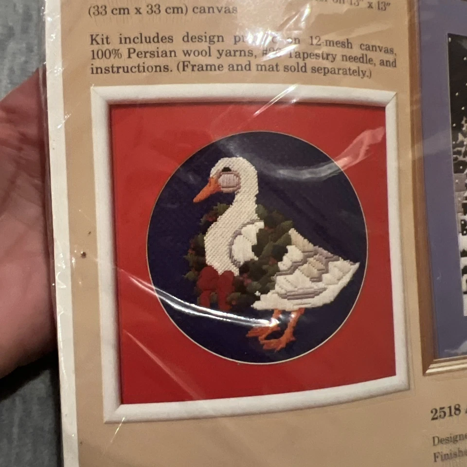 The Creative Circle Holly Duck & A Winters Night Cross Stitch Kit Granny Vintage - Image 3 of 4