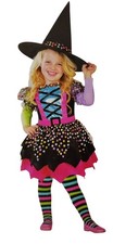 Celebrate Girls 3T to 4T Polka Dot Witch Halloween Costume Complete Outfit