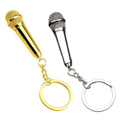 Microphone Keychain Simulation Mic Keyring Music Lover Gift Fashion Accessory