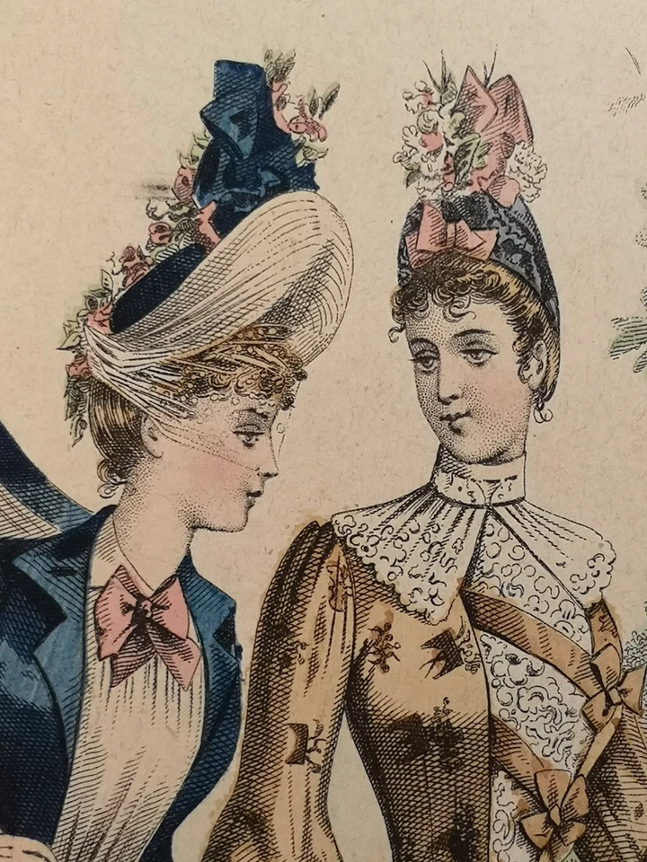 Grosser Mode Stahlstich von 1888. Journal des Demoiselles. 4684. Modes de Paris: - Bild 2 von 2