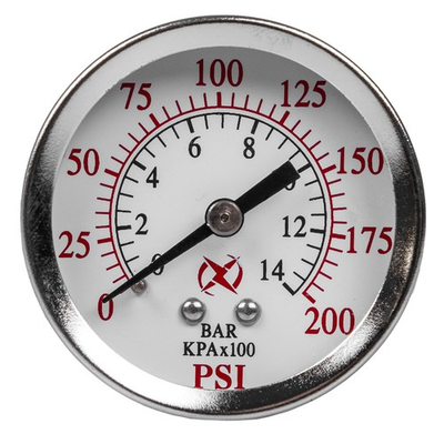 #ad Air Compressor Pressure Hydraulic Gauge 2quot; Face Back Mount 1 4quot; NPT 0 200 PSI $9.95