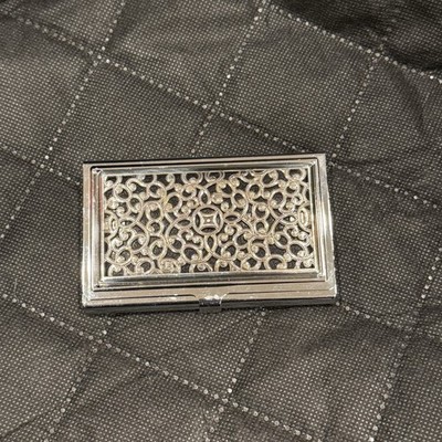 Brighton Serendipity Silver Plated Card Case Scrolled Design