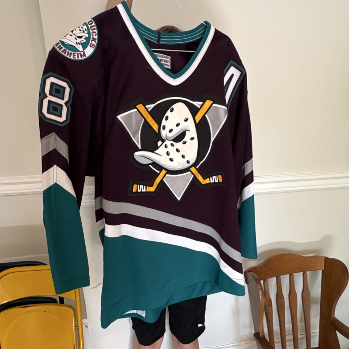 CCM Anaheim Ducks Teemu Selanne #8 NHL Hockey Jersey Purple Teal