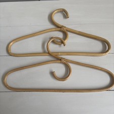 VINTAGE BAMBOO COAT CLOTHES HANGERS SET/2