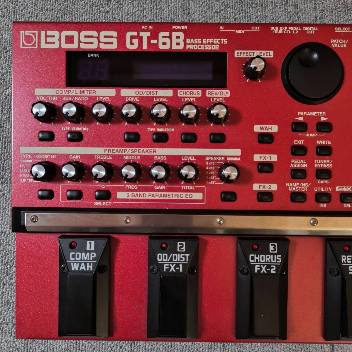 BOSS GT-6B Multi Bass Guitar Effects Processor Pedal From Japan W