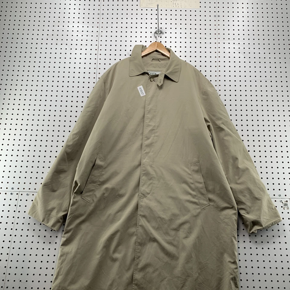 L.L.Bean Beige Trench Coat Mens Size 2XLT 2XL Tall Lined Long Business - Image 2 of 4