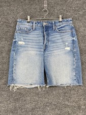 Old Navy O. G. Loose Fit High Rise Cut Off Jean Shorts Womens 8 Distressed