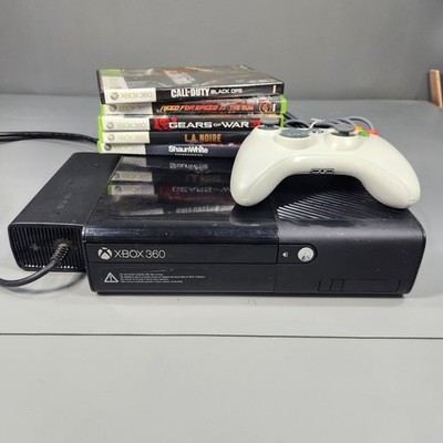 Microsoft Xbox 360 E 500GB Console Bundle Controller 5 Games Power Supply Black