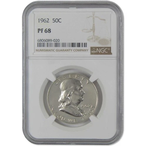 1962 Franklin Silver Half Dollar PF 68 NGC Proof 50c Coin Collectible