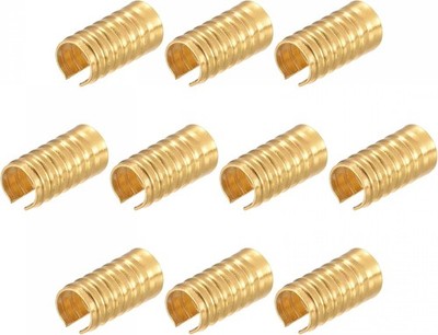 uxcell 100Pcs Leather Rope Clips, 5.5x11mm Foldable 5.5x11mm, Gold Tone 