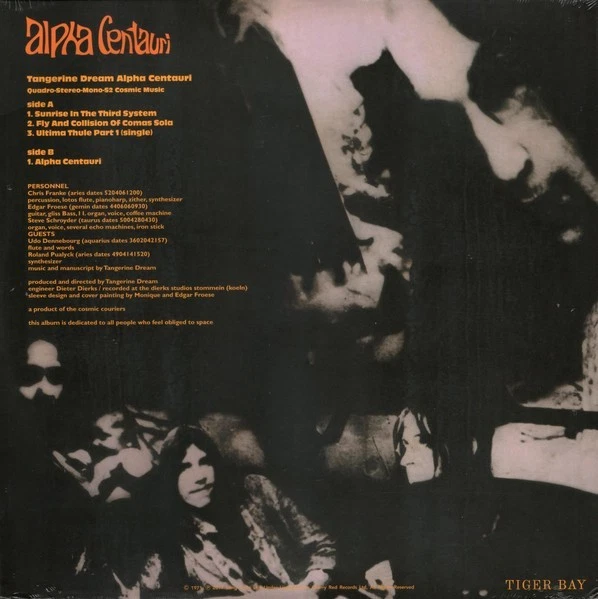 TANGERINE DREAM "ALPHA CENTURI" CLEAR VINYL LP BRAND NEW SEE DESCRIPTION - Image 2 of 3