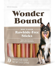 Beef Flavor Dog Treat Sticks - 10 Count - Rawhide-Free, Dental Health Chews for
