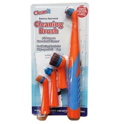 Multifunction Electric Sonic Scrubber Super Cleaning Brush 4 Brush Heads