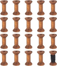 20Pcs Antique Wooden Empty Spools, 1.57"/ 40Mm Empty Thread Spools Wooden Ribbon