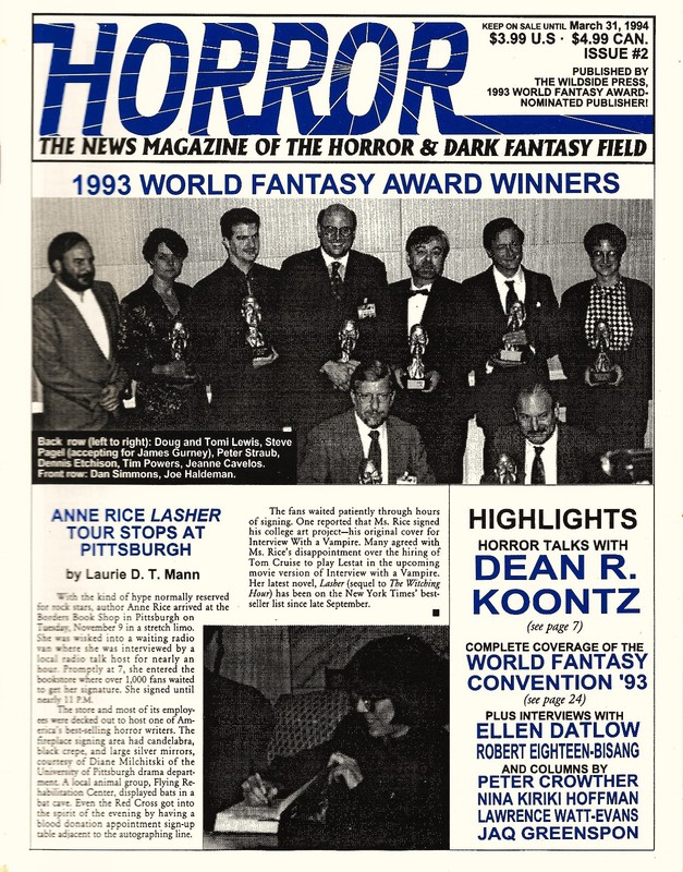 Horror #2, Feb/Mar 1994, interviews w/Dean R. Koontz, Ellen Datlow, Edward Lee