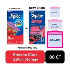 Ziploc Brand Storage Gallon Bags, School Supplies, Large Storage Bags for Food